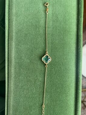 Dyadema 925 Sterling Gold Plated Clover Bracelet